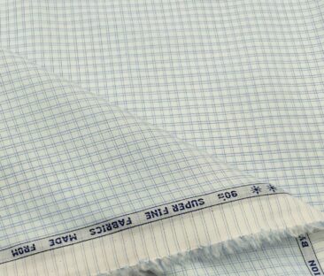 Arvind Men's Cotton Checks 1.60 Meter Unstitched Shirt Fabric (White)
