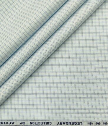 Arvind Men's Cotton Checks 1.60 Meter Unstitched Shirt Fabric (White)