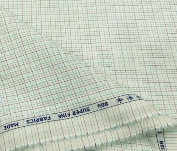 Arvind Men's Cotton Checks 1.60 Meter Unstitched Shirt Fabric (White)