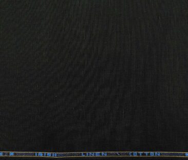 Arvind Men's Cotton Linen Self Design Unstitched Shirt Fabric (Black)