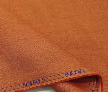 Arvind Men's Cotton Linen Self Design Unstitched Shirt Fabric (Ginger Orange)