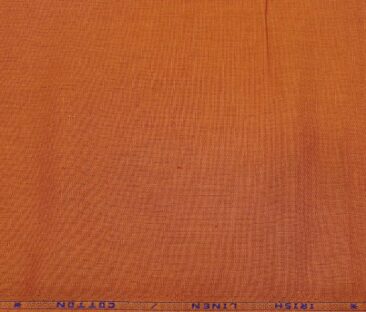 Arvind Men's Cotton Linen Self Design Unstitched Shirt Fabric (Ginger Orange)