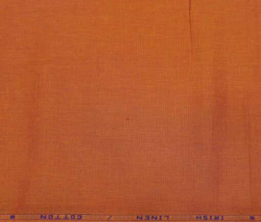 Arvind Men's Cotton Linen Self Design Unstitched Shirt Fabric (Ginger Orange)