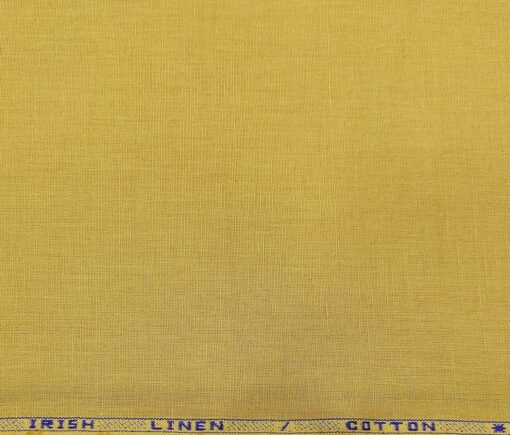 Arvind Men's Cotton Linen Self Design Unstitched Shirt Fabric (Granola Beige)