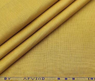 Arvind Men's Cotton Linen Self Design Unstitched Shirt Fabric (Granola Beige)