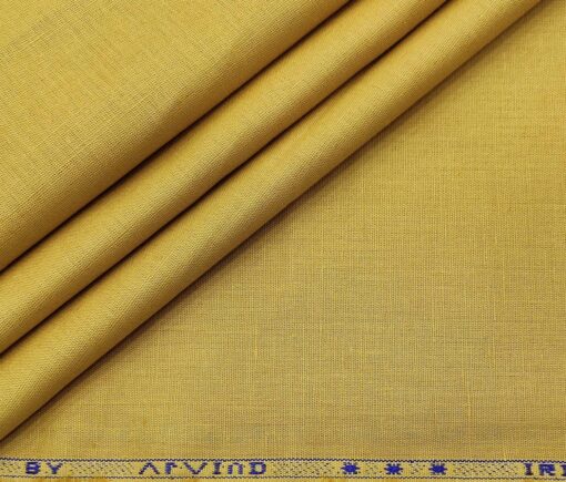 Arvind Men's Cotton Linen Self Design Unstitched Shirt Fabric (Granola Beige)