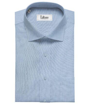 Arvind Men's Cotton Linen Self Design Unstitched Shirt Fabric (Light Blue)