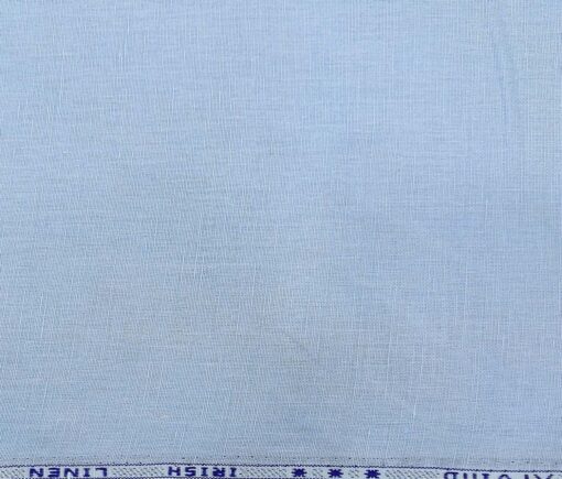 Arvind Men's Cotton Linen Self Design Unstitched Shirt Fabric (Light Blue)