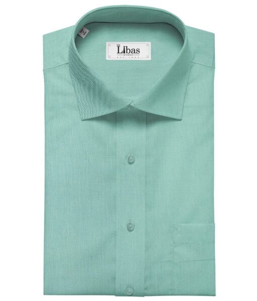 Arvind Men's Cotton Linen Self Design Unstitched Shirt Fabric (Mint Green)