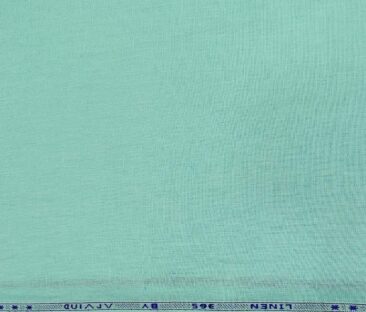 Arvind Men's Cotton Linen Self Design Unstitched Shirt Fabric (Mint Green)
