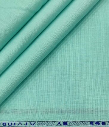 Arvind Men's Cotton Linen Self Design Unstitched Shirt Fabric (Mint Green)