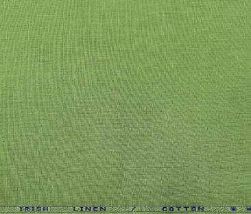 Arvind Men's Cotton Linen Self Design Unstitched Shirt Fabric (Olive Green)
