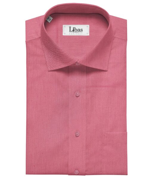 Arvind Men's Cotton Linen Self Design Unstitched Shirt Fabric (Rouge Pink)