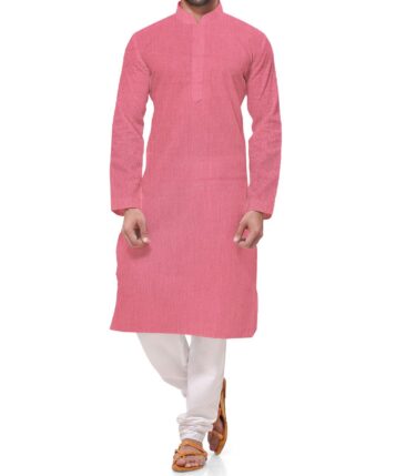 Arvind Men's Cotton Linen Self Design Unstitched Shirt Fabric (Rouge Pink)