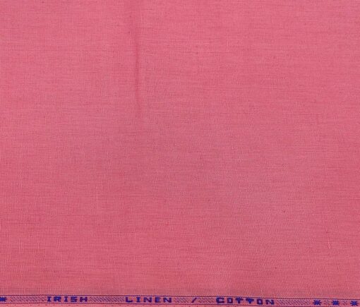 Arvind Men's Cotton Linen Self Design Unstitched Shirt Fabric (Rouge Pink)