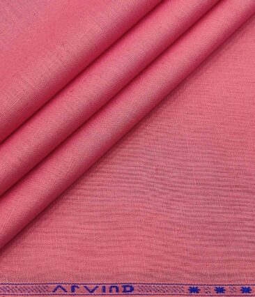 Arvind Men's Cotton Linen Self Design Unstitched Shirt Fabric (Rouge Pink)
