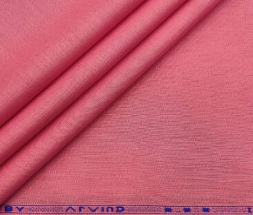 Arvind Men's Cotton Linen Self Design Unstitched Shirt Fabric (Rouge Pink)