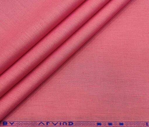 Arvind Men's Cotton Linen Self Design Unstitched Shirt Fabric (Rouge Pink)