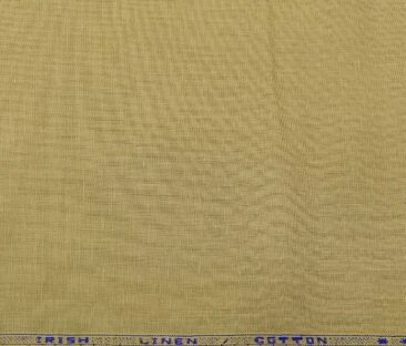 Arvind Men's Cotton Linen Self Design Unstitched Shirt Fabric (Sand Castle Beige)