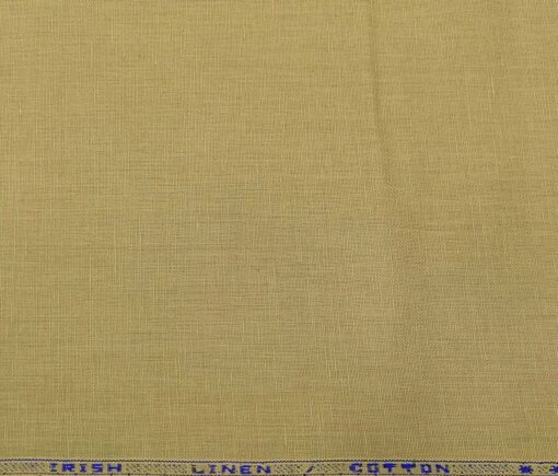 Arvind Men's Cotton Linen Self Design Unstitched Shirt Fabric (Sand Castle Beige)
