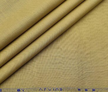 Arvind Men's Cotton Linen Self Design Unstitched Shirt Fabric (Sand Castle Beige)