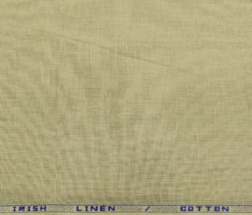 Arvind Men's Cotton Linen Self Design Unstitched Shirt Fabric (Tan Beige)