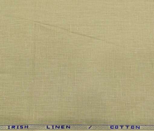 Arvind Men's Cotton Linen Self Design Unstitched Shirt Fabric (Tan Beige)