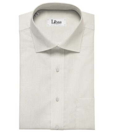 Arvind Men's Cotton Linen Self Design Unstitched Shirt Fabric (White)