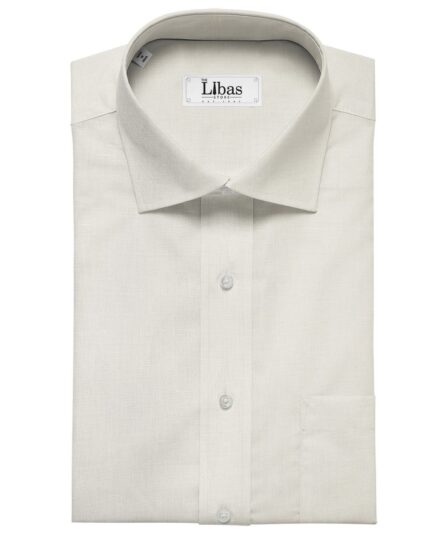 Arvind Men's Cotton Linen Self Design Unstitched Shirt Fabric (White)