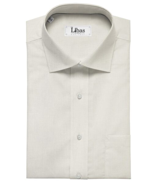 Arvind Men's Cotton Linen Self Design Unstitched Shirt Fabric (White)