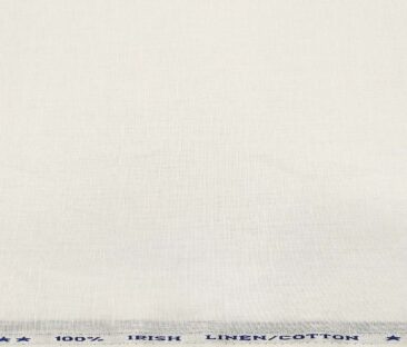 Arvind Men's Cotton Linen Self Design Unstitched Shirt Fabric (White)