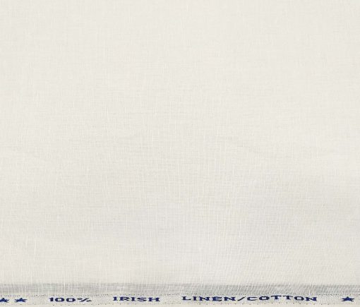 Arvind Men's Cotton Linen Self Design Unstitched Shirt Fabric (White)