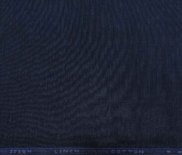Arvind Men's Cotton Linen Self Design Unstitched Shirt Fabric (Dark Navy Blue)