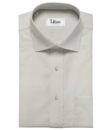 Almonti Men's Cotton Solids Satin 1.60 Meter Unstitched Shirt Fabric (Silver Grey)