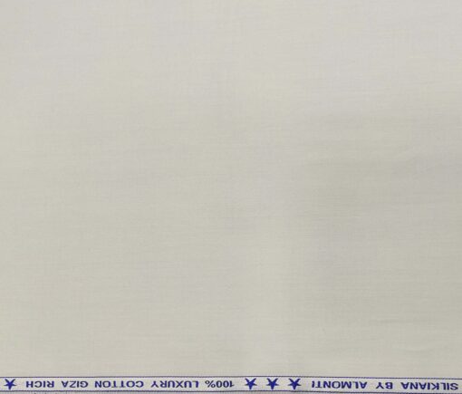 Almonti Men's Cotton Solids Satin 1.60 Meter Unstitched Shirt Fabric (Silver Grey)