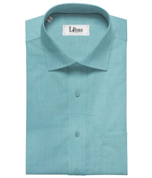 Birla Century Men's Cotton Structured 1.60 Meter Unstitched Shirt Fabric (Arctic Blue)