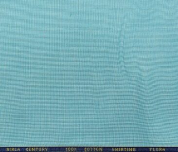 Birla Century Men's Cotton Structured 1.60 Meter Unstitched Shirt Fabric (Arctic Blue)