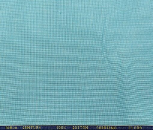 Birla Century Men's Cotton Structured 1.60 Meter Unstitched Shirt Fabric (Arctic Blue)