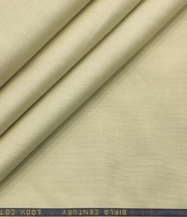 Birla Century Men's Cotton Structured 1.60 Meter Unstitched Shirt Fabric (Beige)