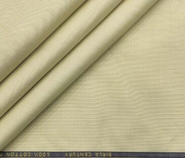 Birla Century Men's Cotton Structured 1.60 Meter Unstitched Shirt Fabric (Beige)