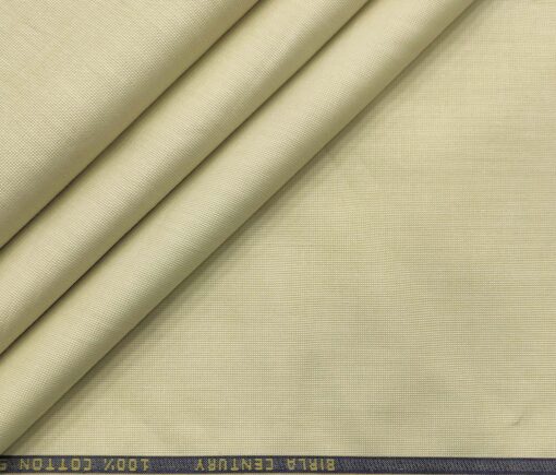Birla Century Men's Cotton Structured 1.60 Meter Unstitched Shirt Fabric (Beige)