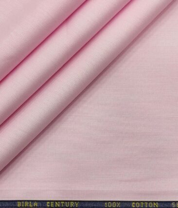 Birla Century Men's Cotton Structured 1.60 Meter Unstitched Shirt Fabric (Blush Pink)