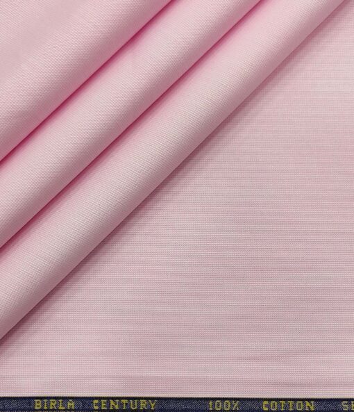 Birla Century Men's Cotton Structured 1.60 Meter Unstitched Shirt Fabric (Blush Pink)