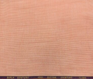 Birla Century Men's Cotton Structured 1.60 Meter Unstitched Shirt Fabric (Cantaloupe Orange)