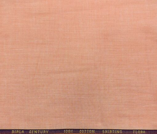 Birla Century Men's Cotton Structured 1.60 Meter Unstitched Shirt Fabric (Cantaloupe Orange)