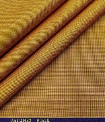 Birla Century Men's Cotton Structured 1.60 Meter Unstitched Shirt Fabric (Honey Orange)
