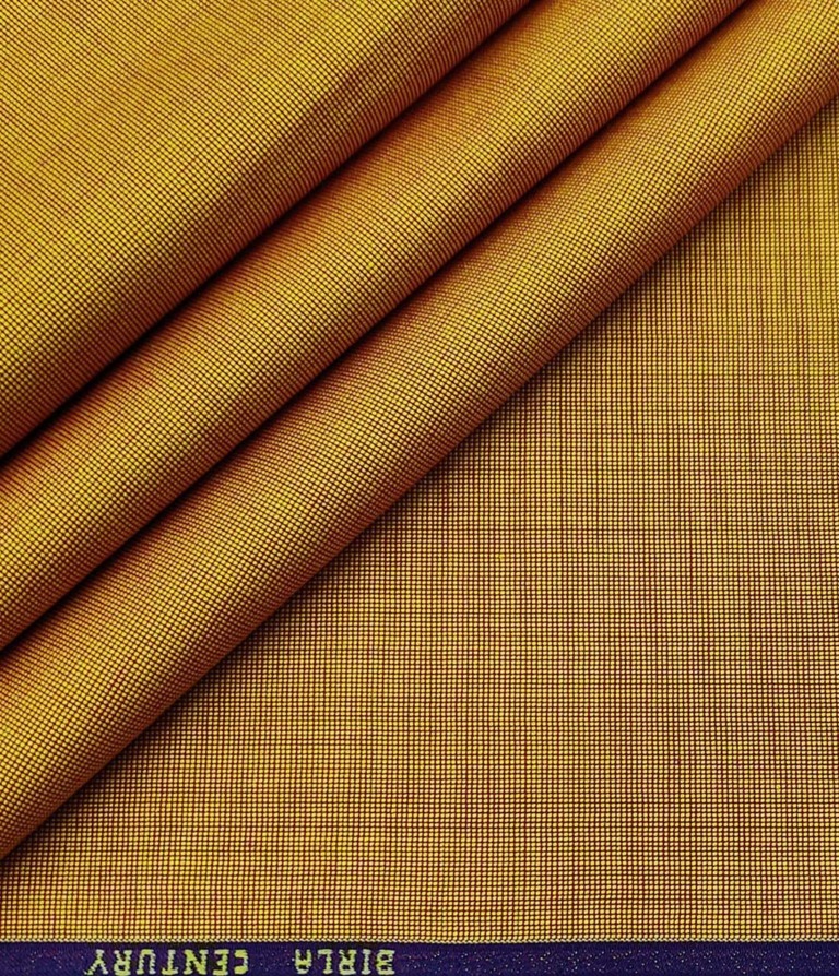 Birla Century Men's Cotton Structured 1.60 Meter Unstitched Shirt Fabric (Honey Orange)