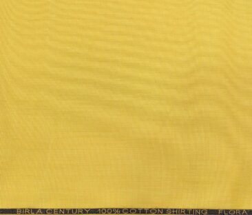 Birla Century Men's Cotton Structured 1.60 Meter Unstitched Shirt Fabric (Honey Yellow)