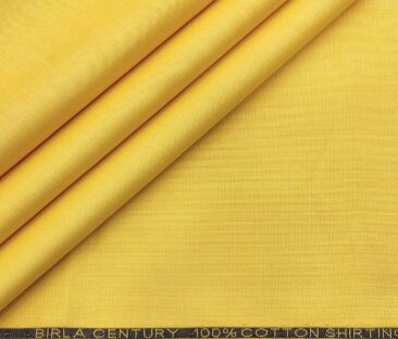 Birla Century Men's Cotton Structured 1.60 Meter Unstitched Shirt Fabric (Honey Yellow)