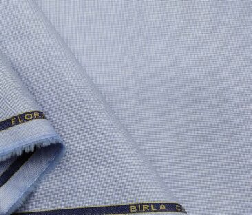 Birla Century Men's Cotton Structured 1.60 Meter Unstitched Shirt Fabric (Light Blue)